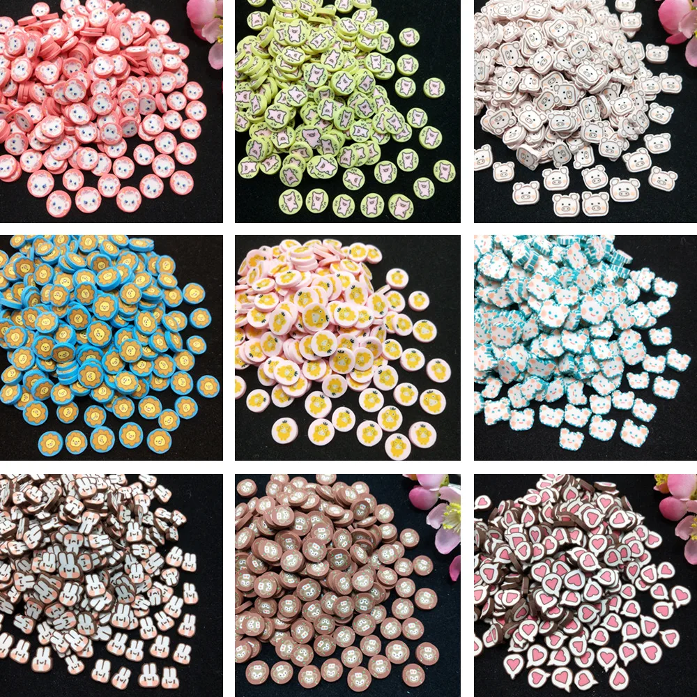 50g/Lot Duck/Pig/Rabbit/Bouquet/Bear/Cat Polymer Clays For DIY Crafts Plastic Klei Mud Particles Slime Filler Slices Accessories