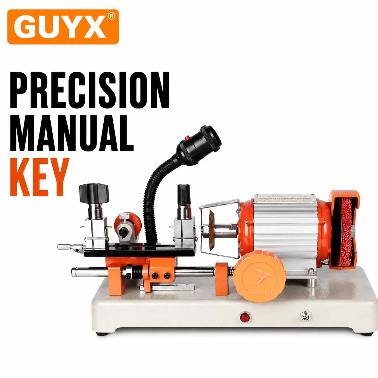 Precision Manual Key Cutting Machine Electric Key Duplicator with LED Light Cutter Brush for Locksmith Key Copying