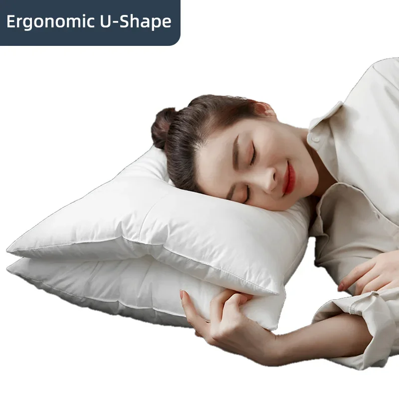 Ergonomic U-Shape Contour Pillow Pure Cotton Breathable Airflow Soothing Comfort Pillow Skin-Friendly Home Bedding Pillows