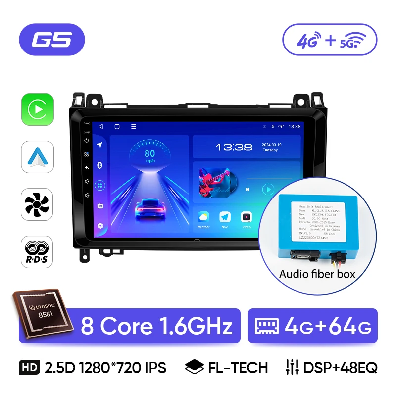 Ainavi Autoradio Voor Mercedes Benz B200 W169 W245 Viano Vito W639 Sprinter W906 Draadloze Carplay Android Auto Multimedia Speler