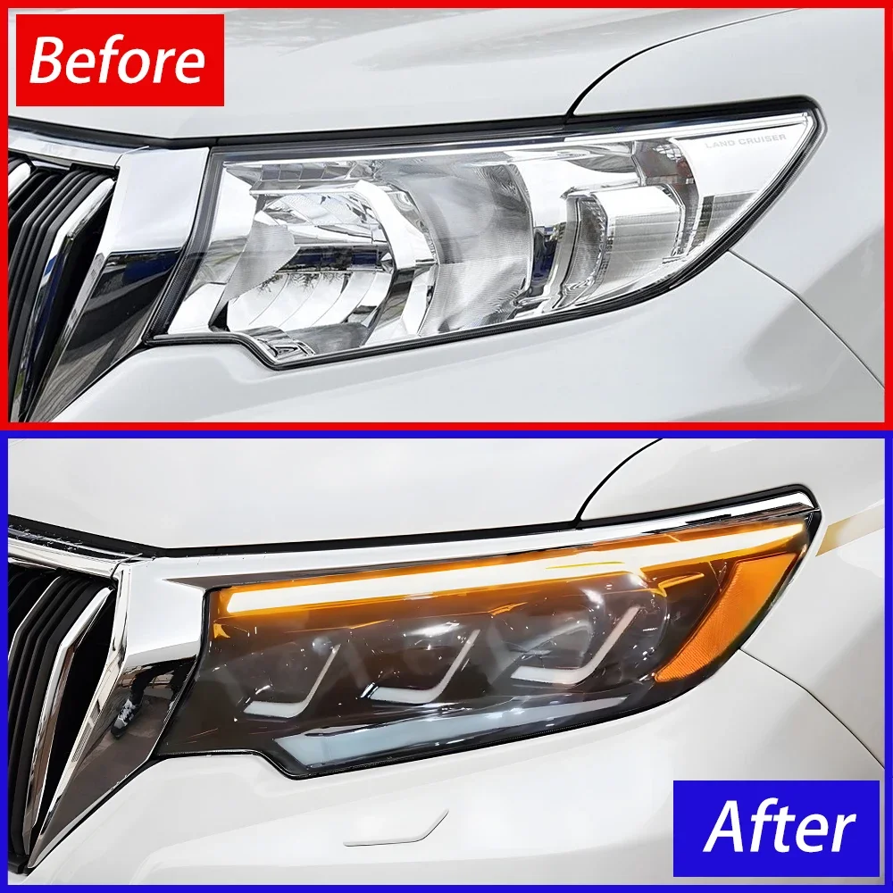 

For Toyota Prado 2018-2023 LED Car Headlight Assembly Upgrade High-Quality Triple Projection Lens Car Accessories