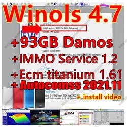 2021.11 auto+com diagnostics 2024 Winols 4.7 software+93gb Damos files+ECM TITANIUM 26100+ immo service tool v1.2+ Install Video