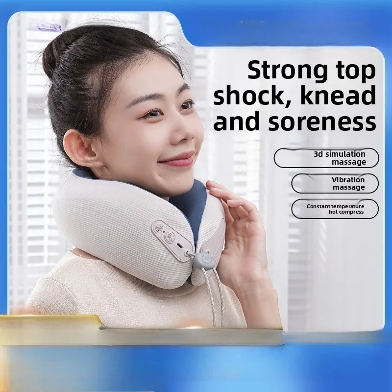 

U-образная массажная подушка, портативная защита для шеи, шейный массажер, горячий компресс