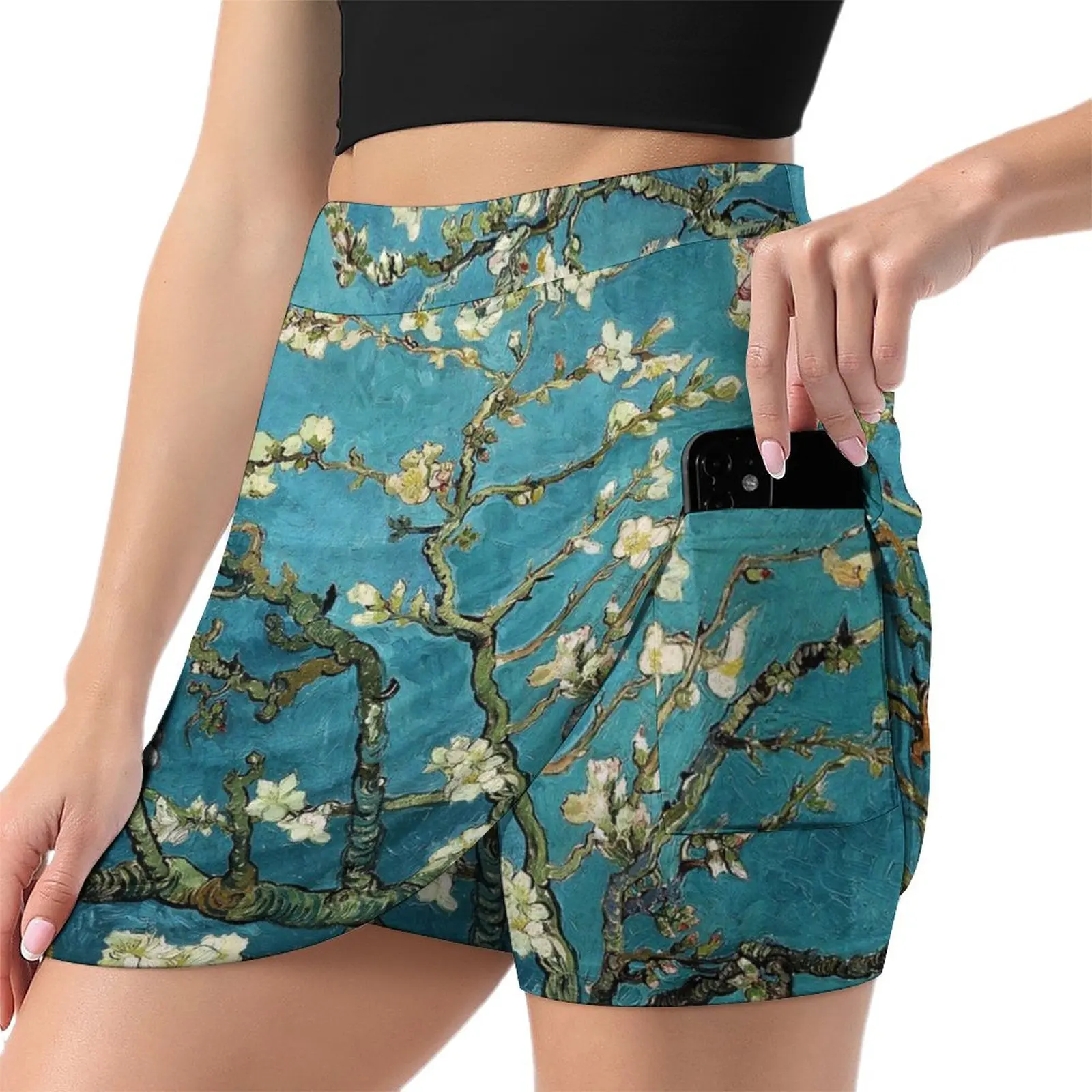 Blossoming Almond Tree, famous art by Vincent van Gogh. Light Proof Trouser Skirt skirt skirt for woman Dresses