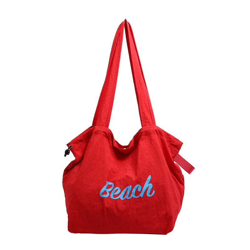 Korean Style Letter Simple Lazy Artistic Canvas Tote Bag Large Capacity Student Commuter Tot Bag Polyester Material Chinese O...