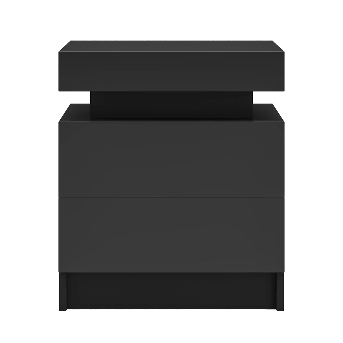 

Modern Nightstand with LED Light Bedside Tables for Bedroom - Black