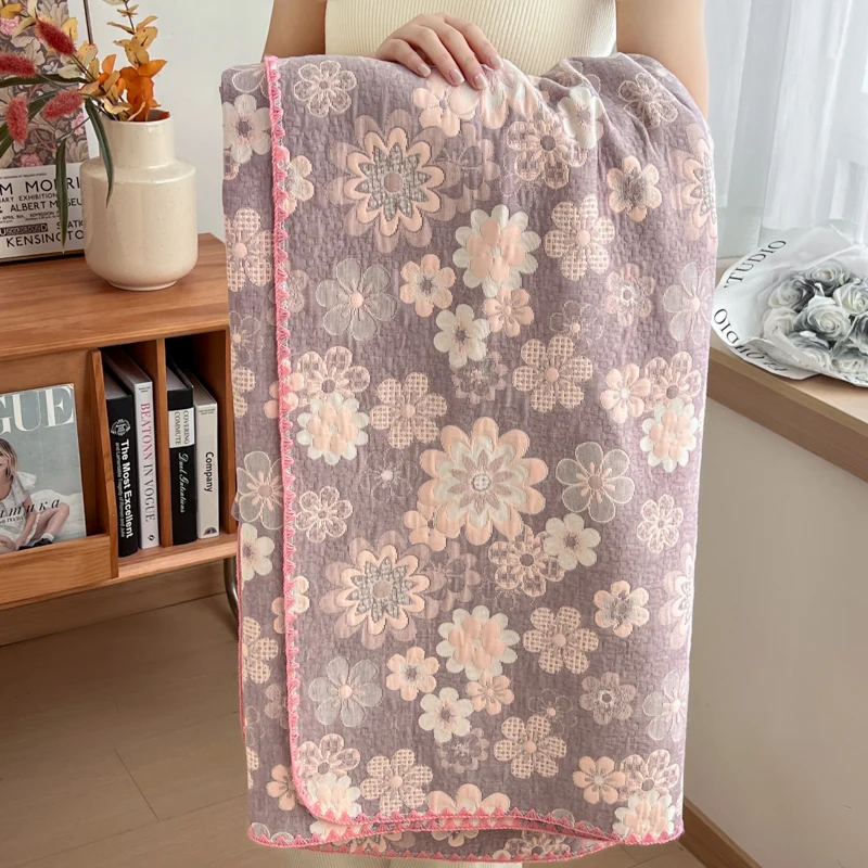 

1pc 100% Cotton Blanket Jacquard Bedspread Home Bed Blankets Floral Style Plaid Nap Shawl High Quality Gifts Soft Blanket manta