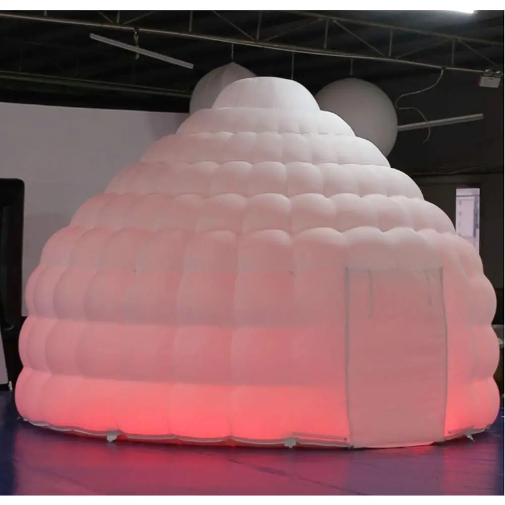 Tenda gonfiabile bianca squisita dell'igloo della cupola con la casa dell'aria di lusso leggera del Led per la pubblicità di evento equo