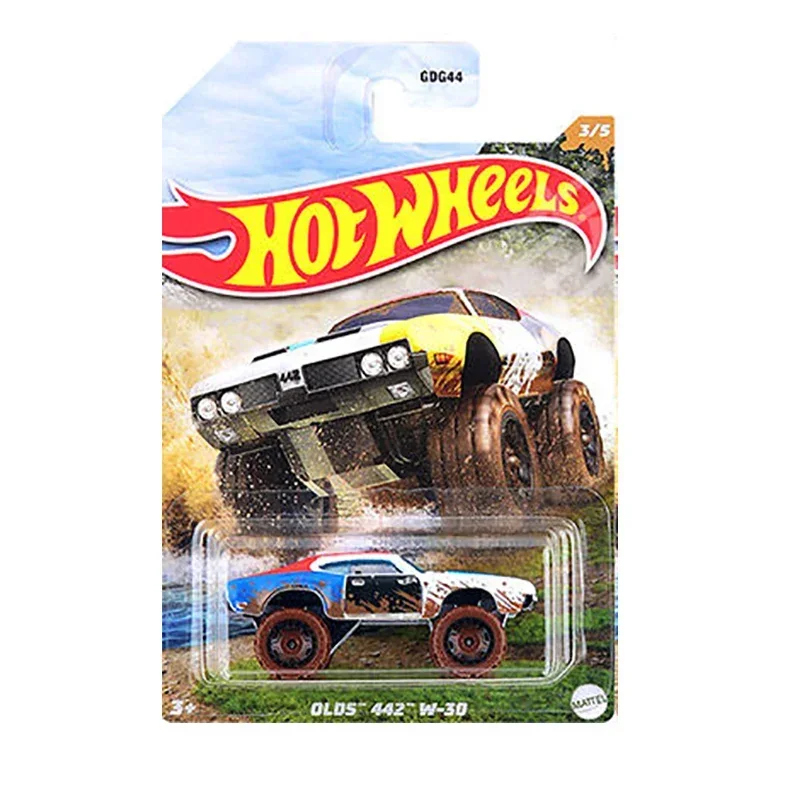 Oryginalny Hot Wheels samochodów błoto biegacz Offroad Jeepster Diecast 1/64 Benz Land Rover Toyota zabawki dla chłopców dla prezent urodzinowy dla