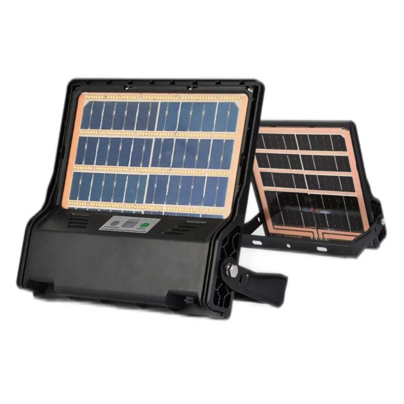 New Solar Outdoor Lights High Bright LED Floodlights Human Body Sensor Garden Street Lamp with Double-sided Solar Panel