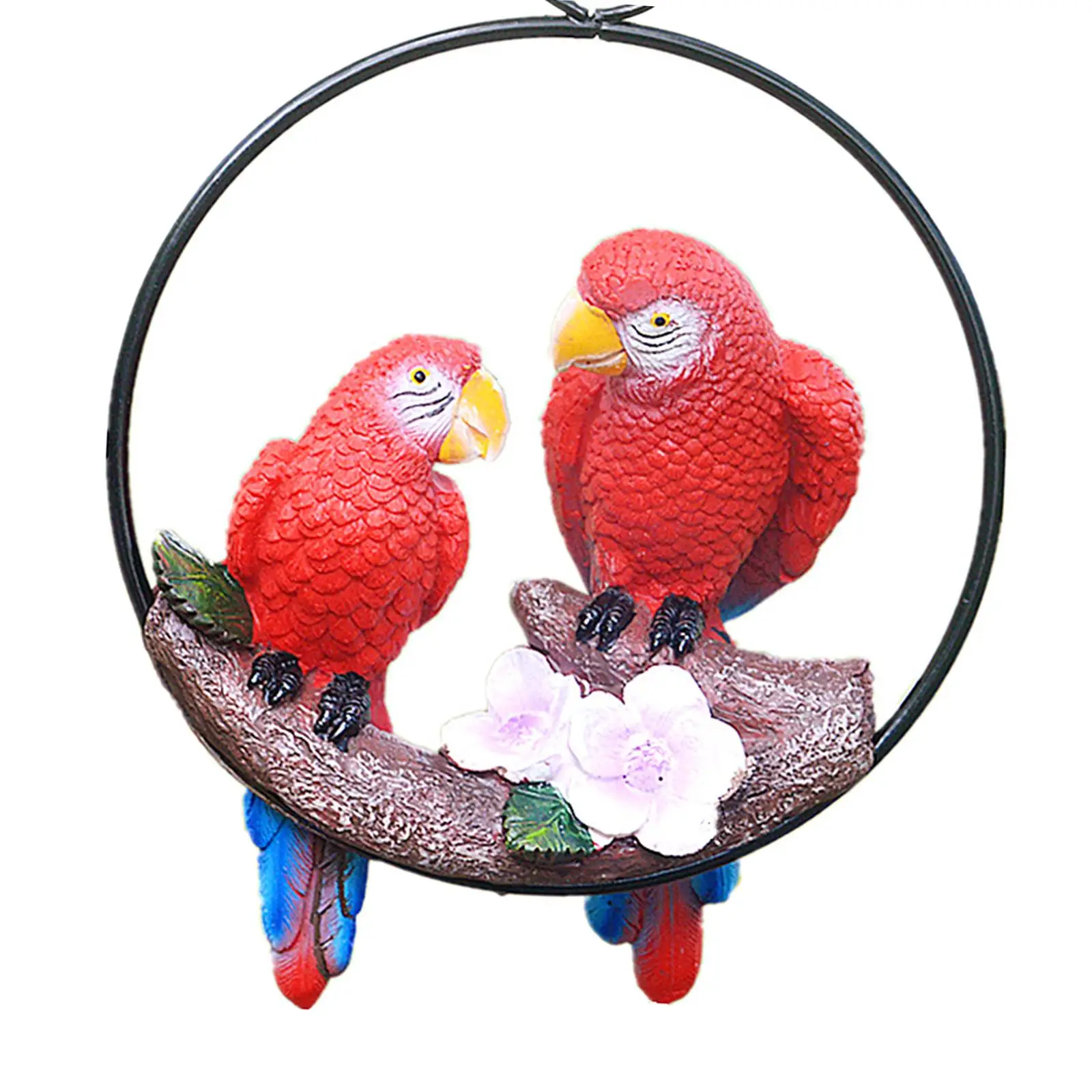 Macaw Parrots Hanging Parrot Statue Decor Realistic Animal Sculpture Miniature