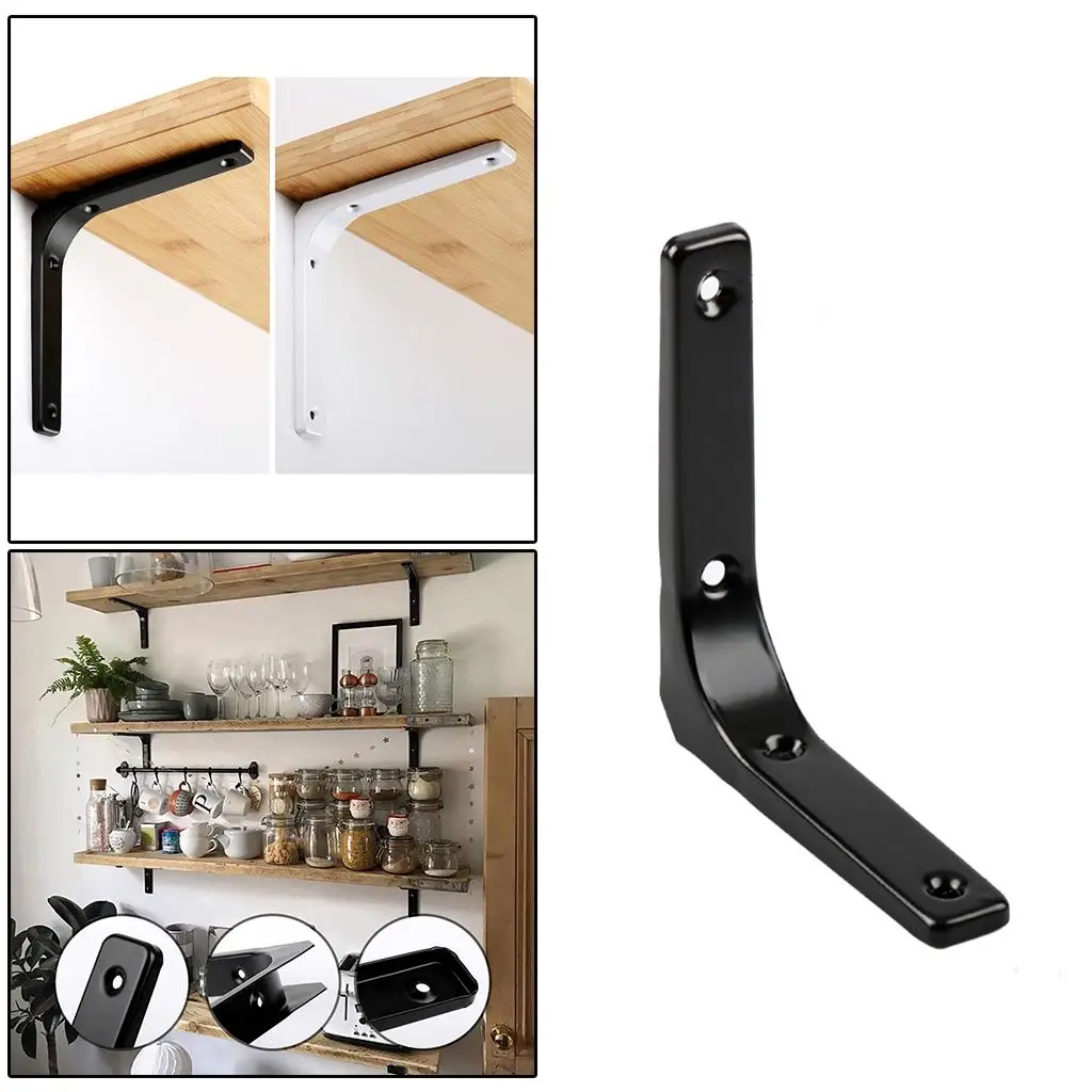 2-4pack Heavy Duty Shelf Bracket Wall Hanging Shelve L Shaped Brackets Black