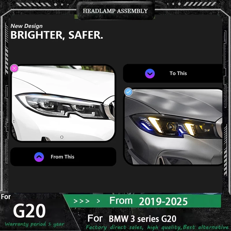 

Стайлинг автомобиля для BMW G20 G28 3 серии светодиодные фары 2019-2025 фары светодиодные DRL сигнальные линзы проектора автоаксессуары