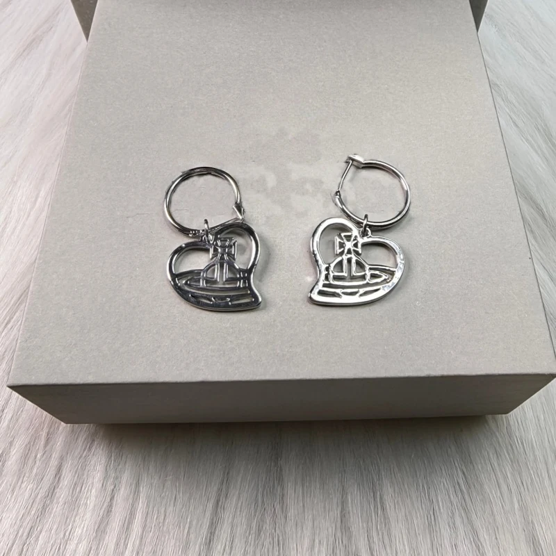 

Женские повседневные универсальные серьги-подвески из стерлингового серебра 925 пробы с полой любовью Little Saturn