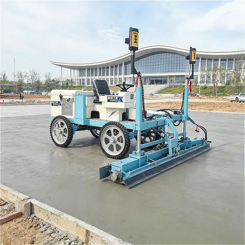 Concrete Laser Floor Leveling Machine Ride Automatic Laser Guided Parking Garage Floor Large Area Concrete Slab Pouring Custom