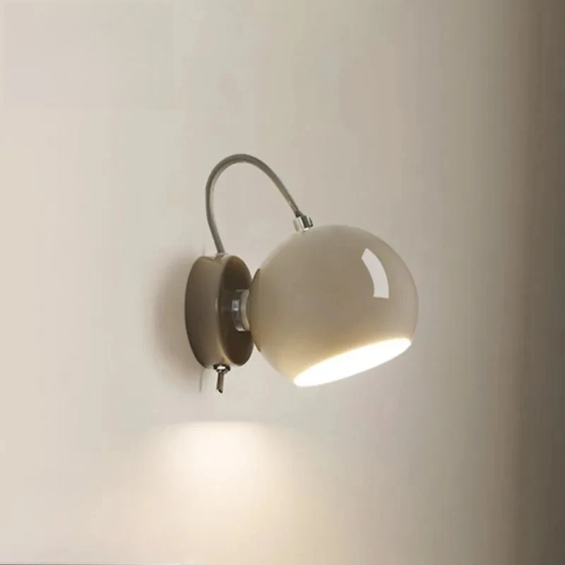 

Nordic Cream Style Personalized Wall Lamp,Iron Art Rotatable Wall Modern Minimalist Bedroom Bedside Lamp, Study Reading Light