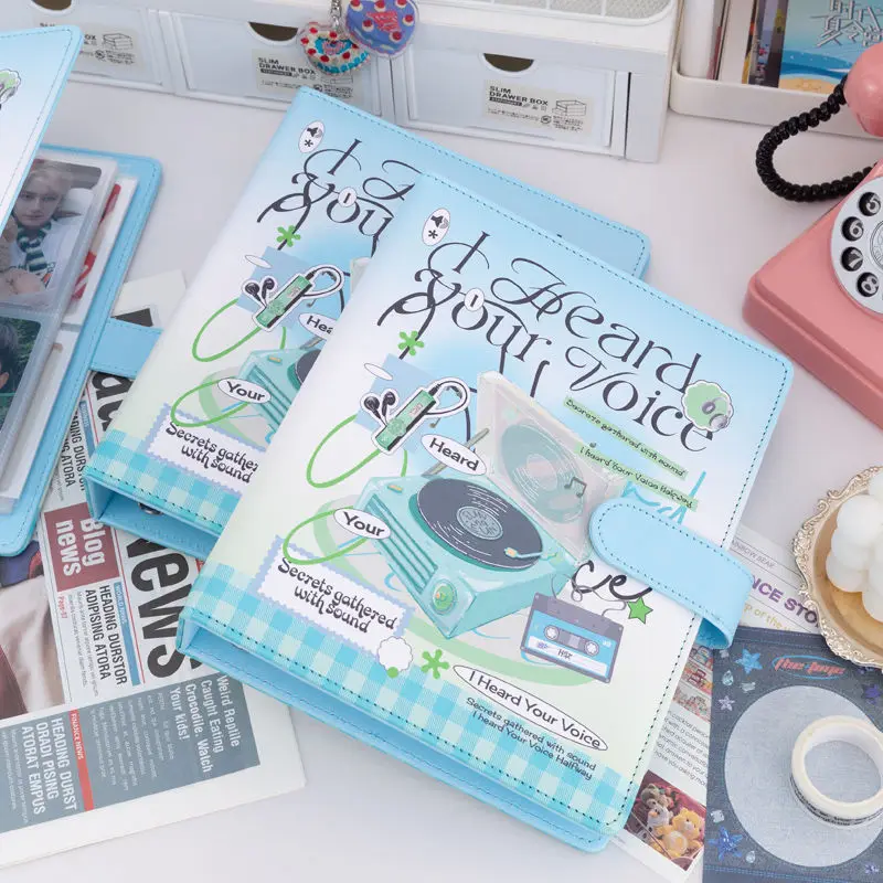 I Heared Your Voice 4-Grid Binder Photocards Holder Compact Photo Card Album – Idol Collectible Card Holder Kpop 포카 바인더