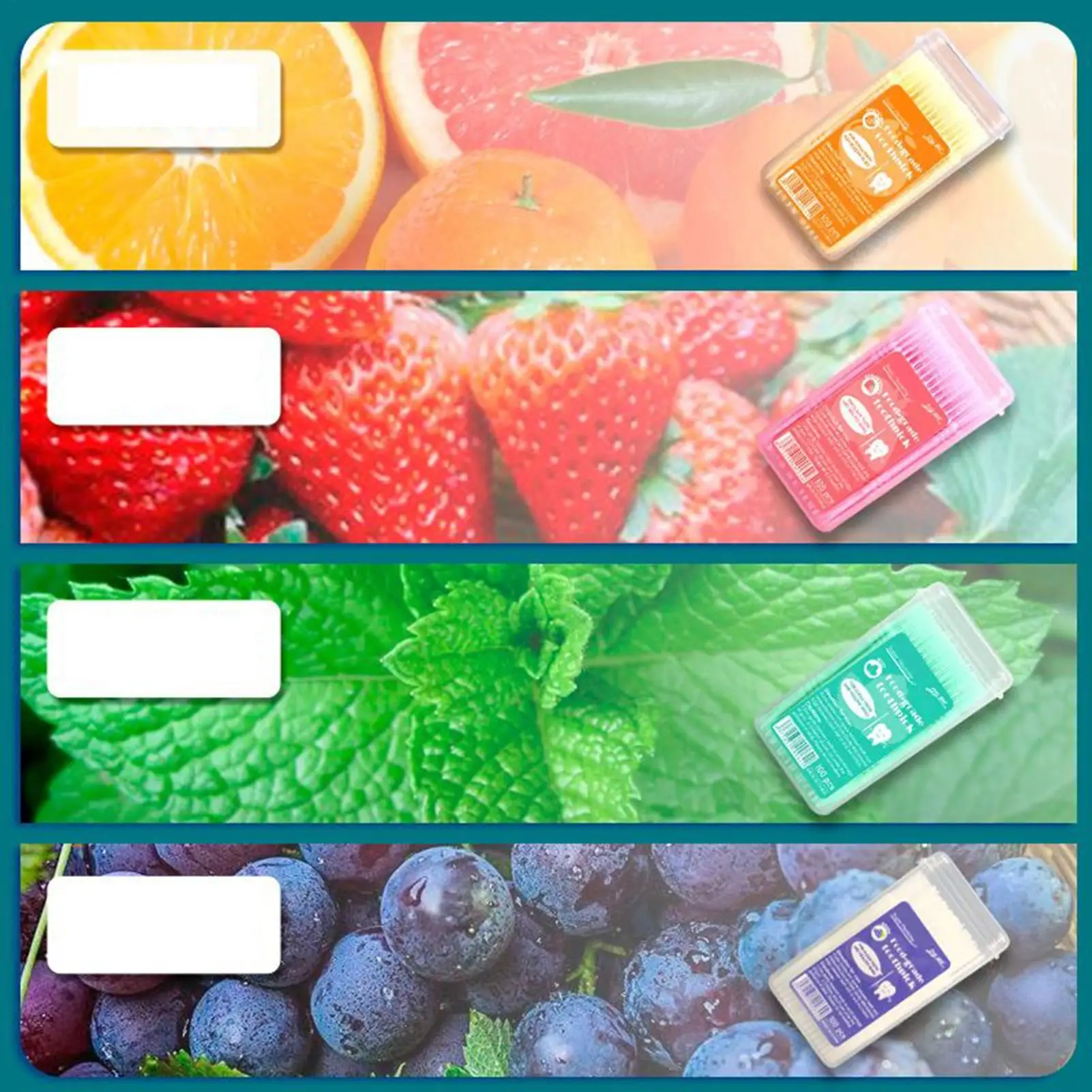 100pcs Flavored Toothpicks 2-Tip Teeth Cleaning with Soft Bristles for Stain Remover Mouth Care Hotel Restaurant Camping Supplie