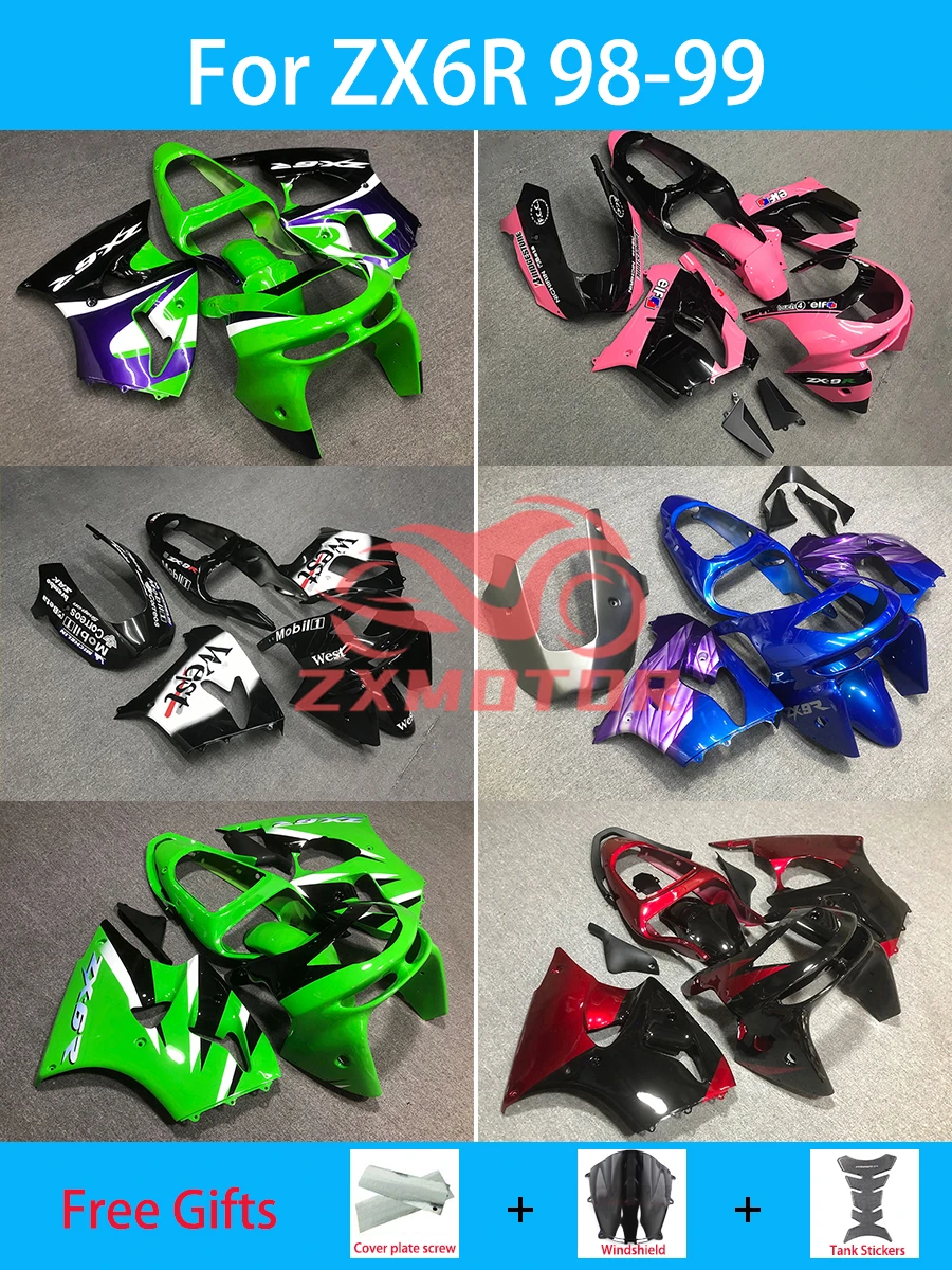 ZX 6R 98 99 Fairing Kit for Kawasaki ZX6R 636 1998 1999 Motorcycle Racing Customized ABS Plastic High Quality Fairings