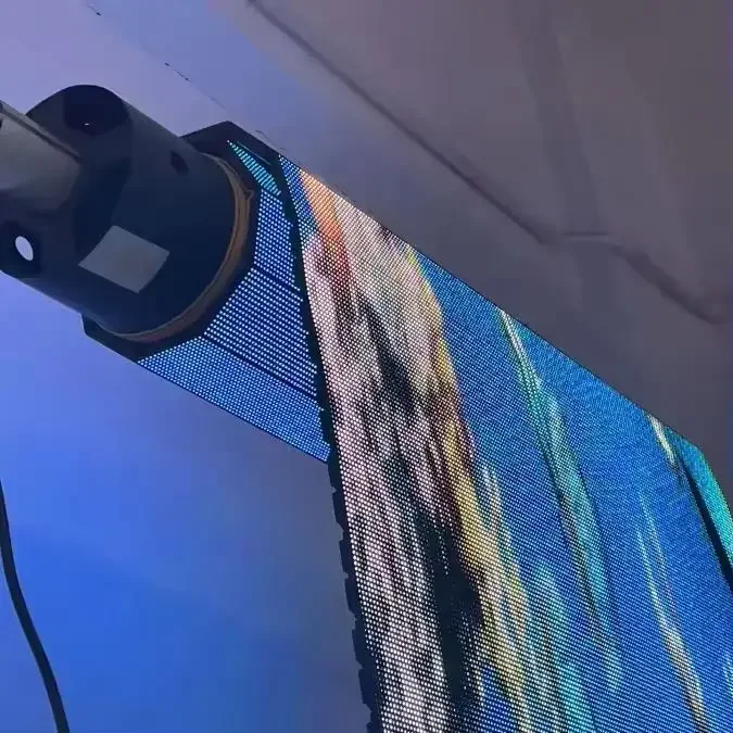 Creative Flexible Foldable Rolling Shutter LED Screen GOB P3.91 Portable LED Poster Floor LED Screen