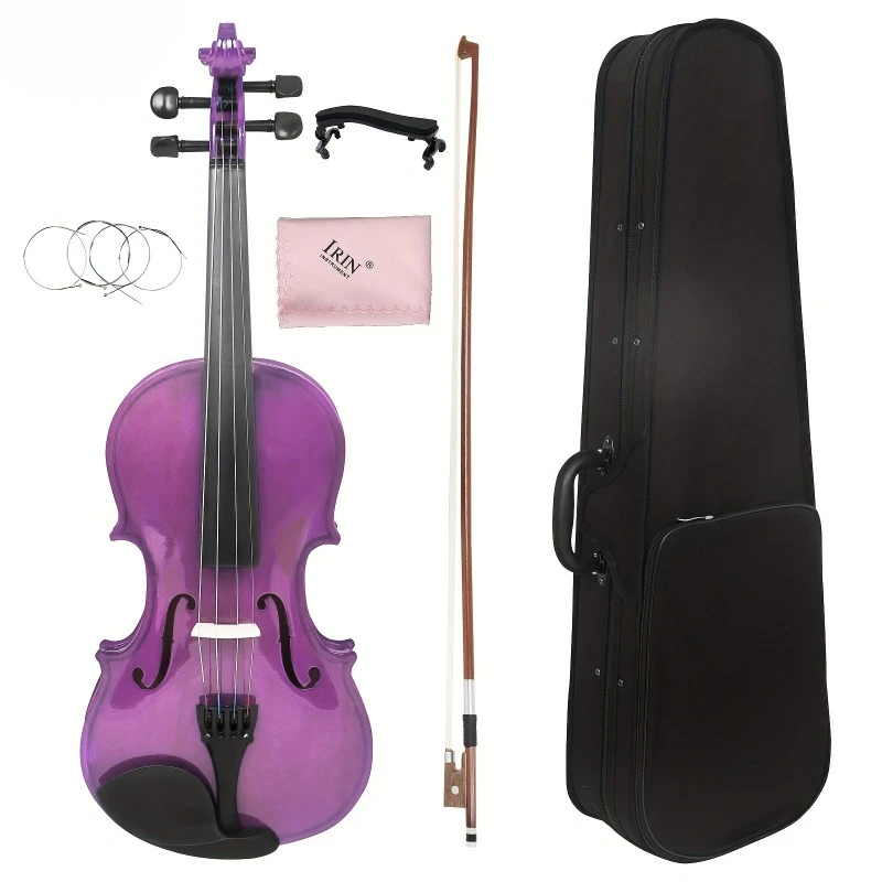 purple Violin 4/4 Maple Panel Gift For Beginners Violin Lovely Present Suitable Music Course Study Ornament With Practical Parts