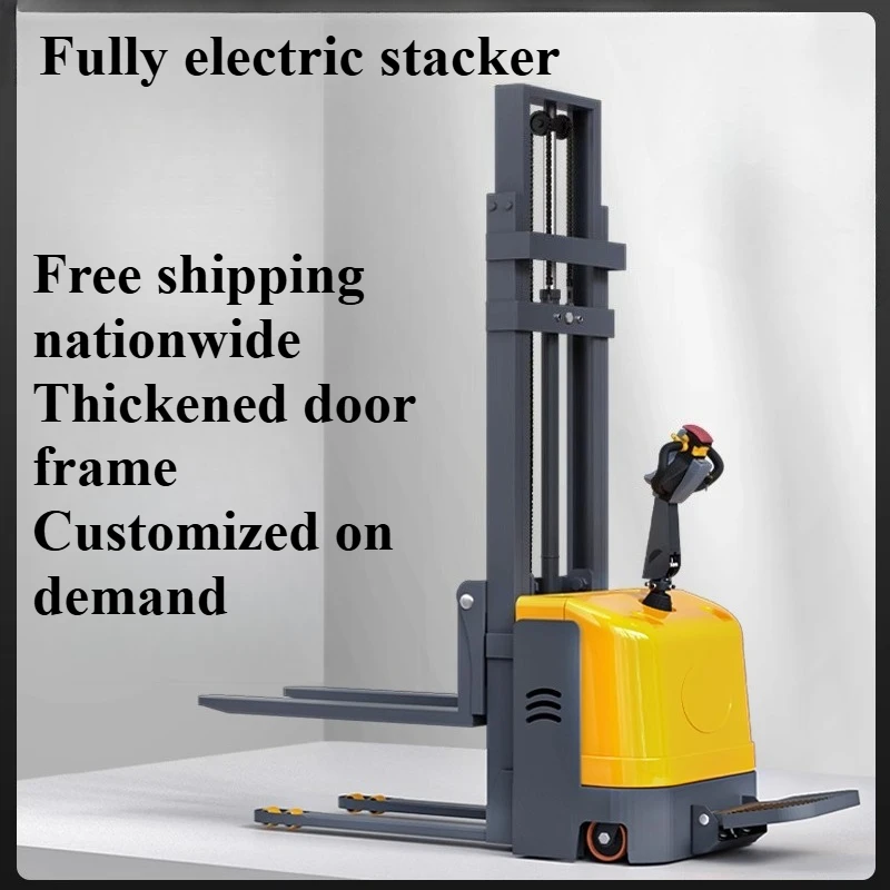 

1-2 ton electric stacker hydraulic handling lifting and unloading automatic lifting full electric handling deposit