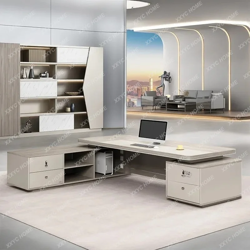 XXModern Luxury Executive Desk & Chair Set for Boss Office, Simple Manager Desk, Large Conference Table