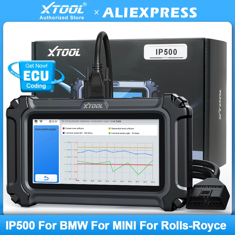 XTOOL InPlus IP500 For BMW Car Diagnostic Tools ECU Coding Bi-directional Scan Tool Full System 23 Resets Lifetime Free Update