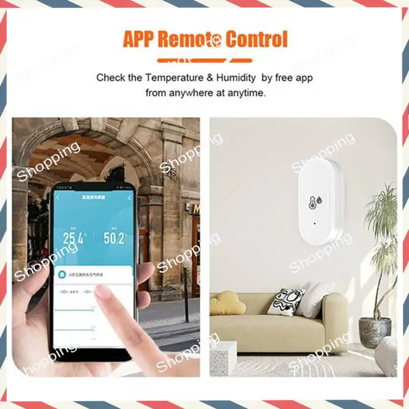 M20K 2Pcs Tuya Zigbee Smart Temperature & Humidity Sensor Outdoor Hygrometer Thermometer Mini Temperature Humi