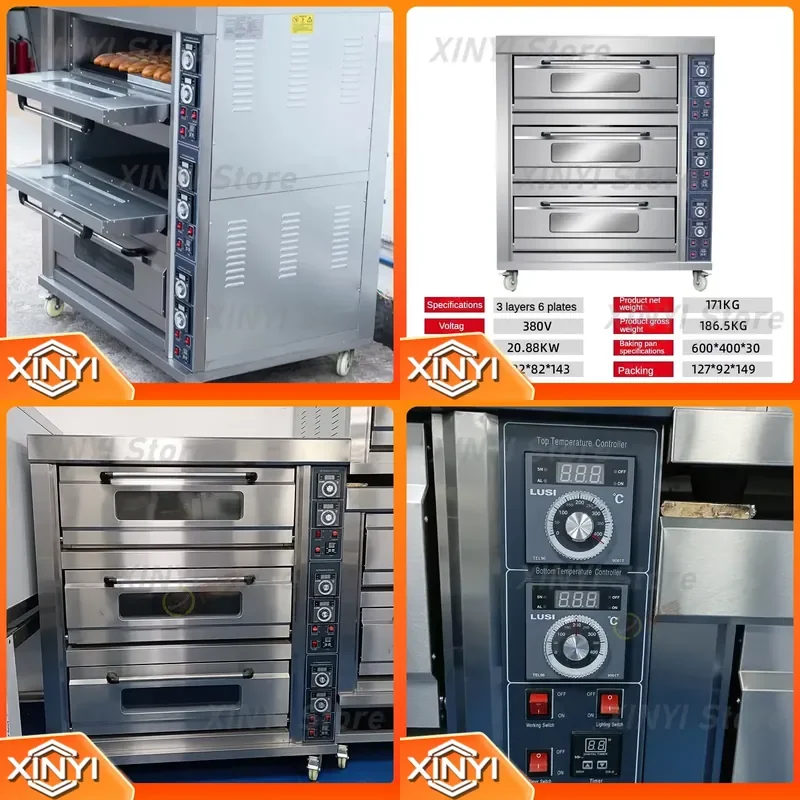 for Multifunctional Commercial Electric Oven Stainless Steel Large Baking Machine Toaster Waffle Maker Bakery Bread Oven