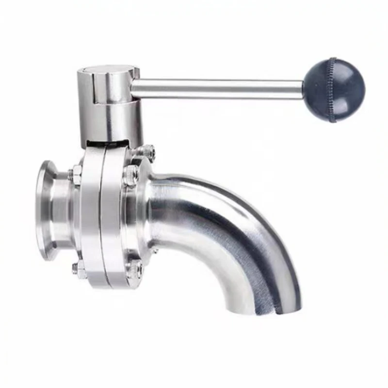 

1-1/2" 19-38Mm SS304 Stainless Steel Sanitary One Side 1.5" Tri Clamp One Side Elbow Butterfly Valve Homebrew Beer Dairy Product