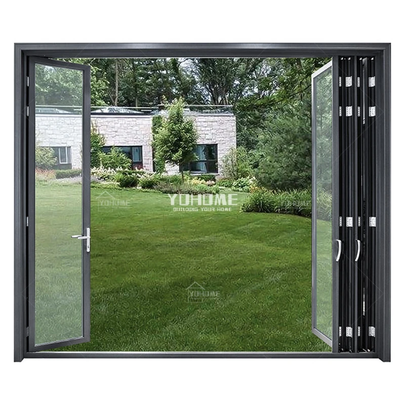 

American Exterior Large Glass Bi-fold Doors Bifold Doors Aluminium Folding Patio Automatic Remote Control Aluminium Bifold Doors