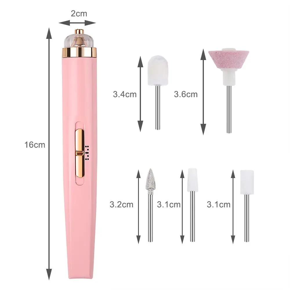 Datei USB-Aufladung Maniküre-Werkzeuge Nail Art Drill Set 5 in 1 Nagels chl eifer elektrische Nagel bohrmaschine Nagel Pediküre Bohrer