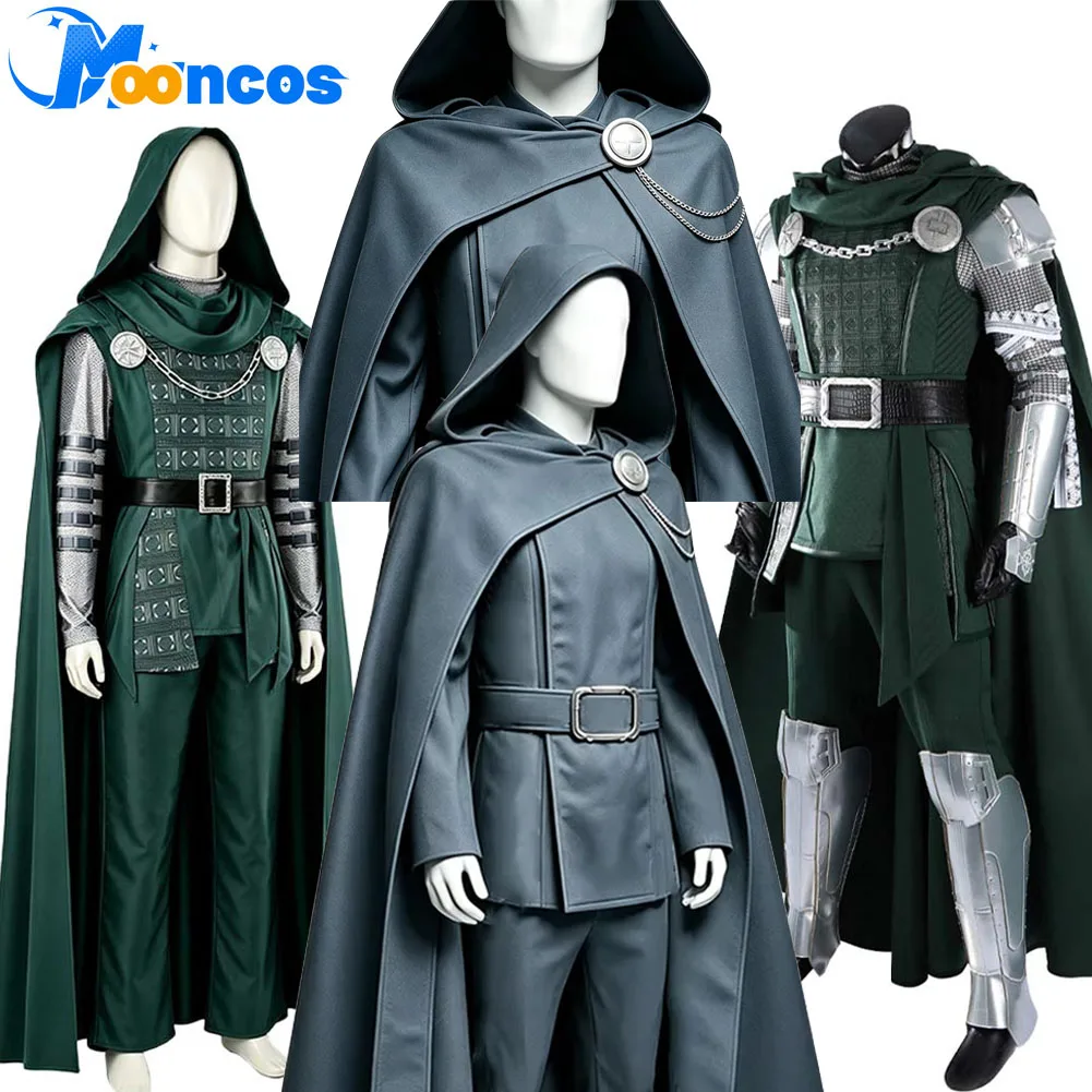 Disfraz Doom of Dr Cosplay Dooms Movie Day Costume Hooded Cloak Coat Pants Full Set Clothing for Men Halloween Carnival Suit