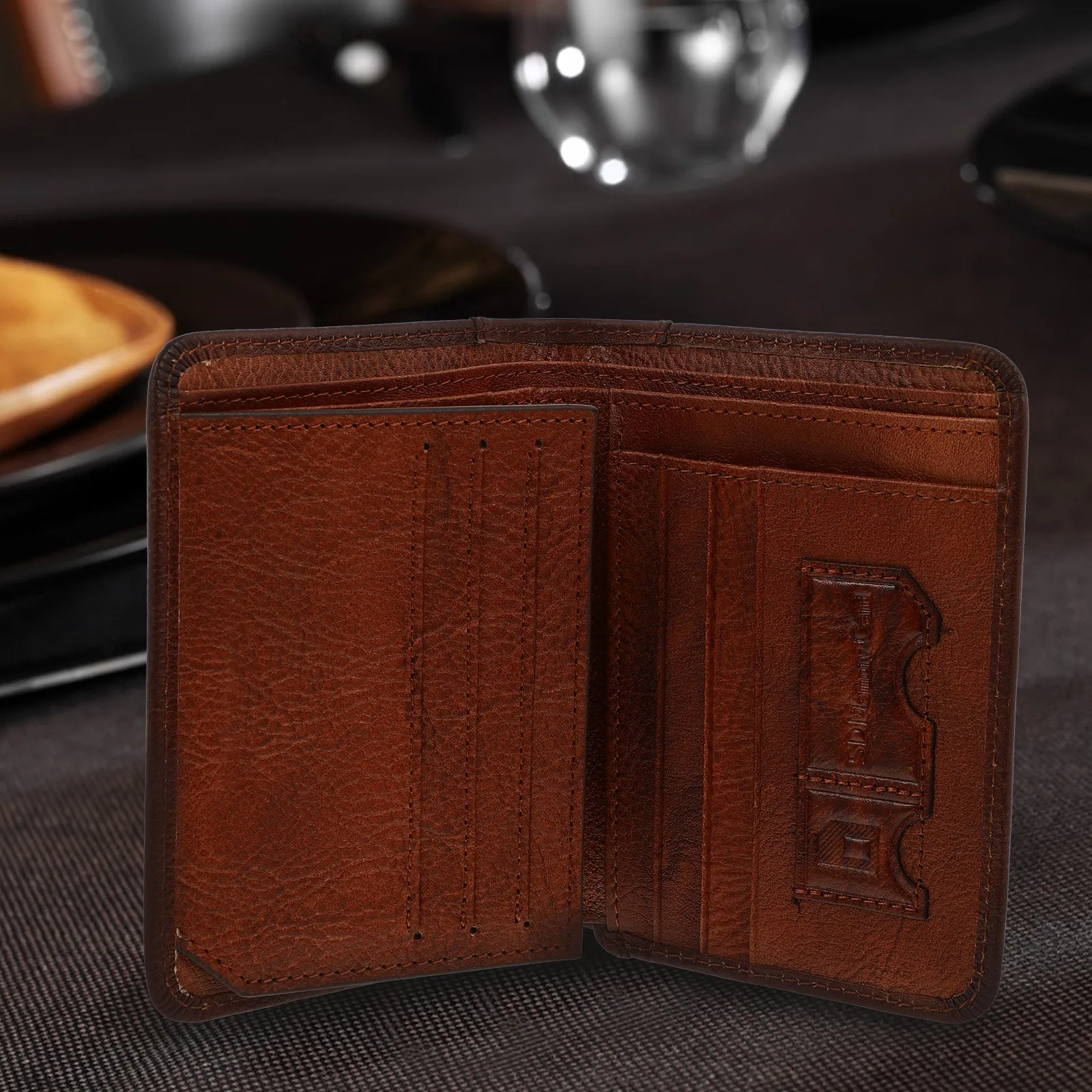 

1 шт. Мужской повседневный кошелек-портмоне из воловьей кожи с защитой от кражи, для хранения карт, монет и водительских прав