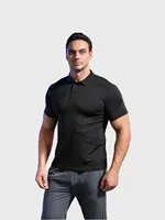 Men Sport Training Ice Silk 2024 Summer Polo Zipper T-shirt Short Sleeve Male Casual Quick Dry Gym Running Fitness Slim Clothing