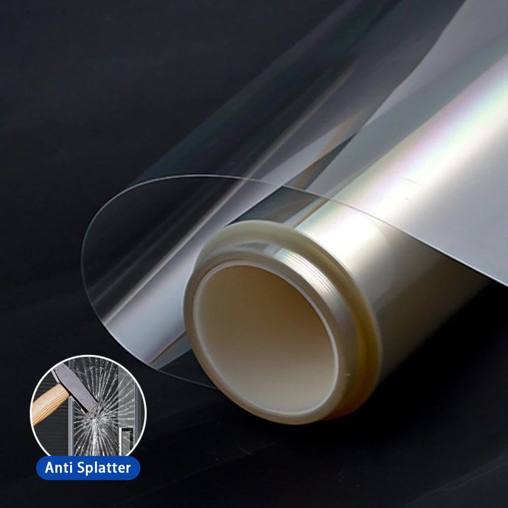 Thicken 8Mil Transparent Anti Splatter Security Window Film Self-Adhesive Explosion Proof Glass Protect Film For Bathroom Office