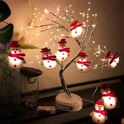 Tirvose LED Snowman String Lights Battery Powered 10/20LED Christmas Garland Fairy Lights for Xmas Tree Party Wedding Decoration