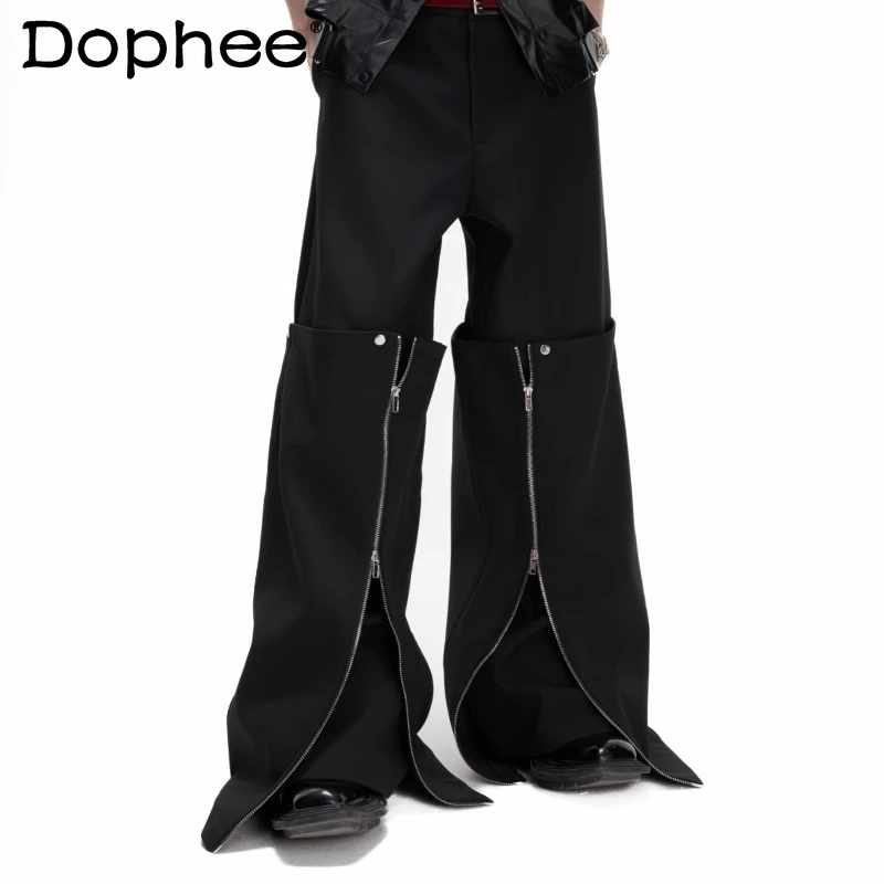 

Men's 2025 Four Seasons Wear Niche Double-layer Design Trousers Loose Detachable Trousers Masculinity Trendy Zipper Design Pants