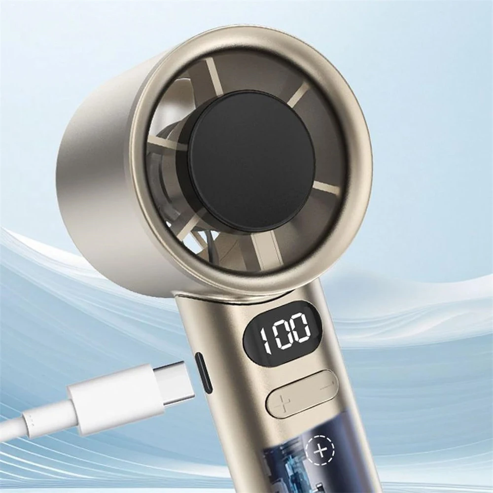 Portable Hand Fan 120 Wind Speeds Mini Bladeless Handheld Fan USB Rechargeable Personal Highspeed Fans Electric Eyelash Fan image 4
