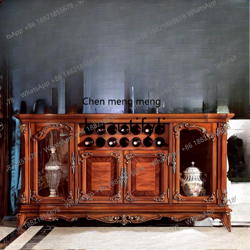 

Retro dining side cabinet, gold-painted tea cabinet, home restaurant cabinet, villa hotel furniture H