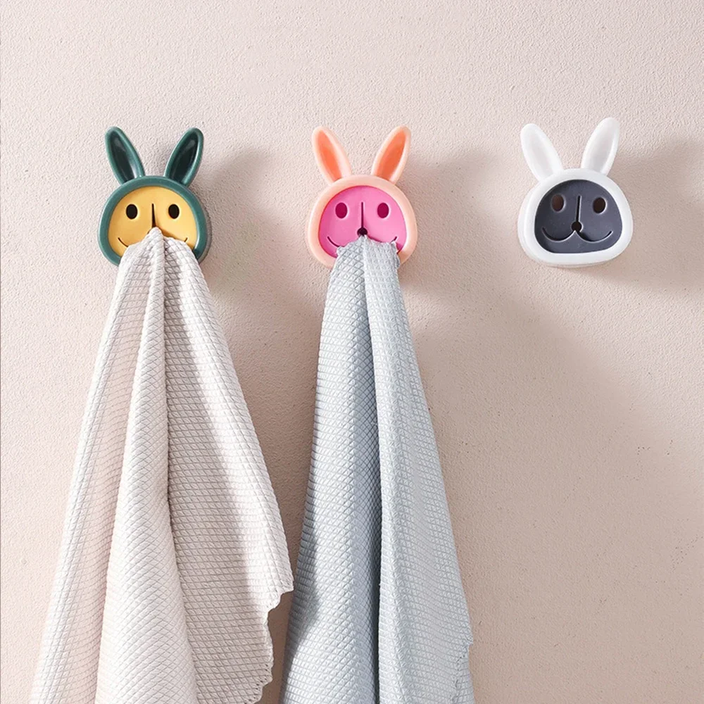 Self Adhesive Towel Plug Holder Wall Mounted Bathroom Towel Hooks Storage Rack Waterproof Kitchen Rag Dish Cloth Organizer Clips