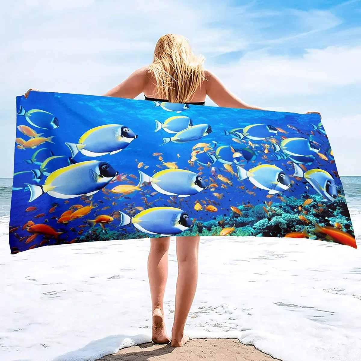 Natural Scenery SeaWorld Beach Towel,Oversized Microfiber Pool Towel forTravel,Quick Dry Towel Lightweight Sand Proof Bath Towel