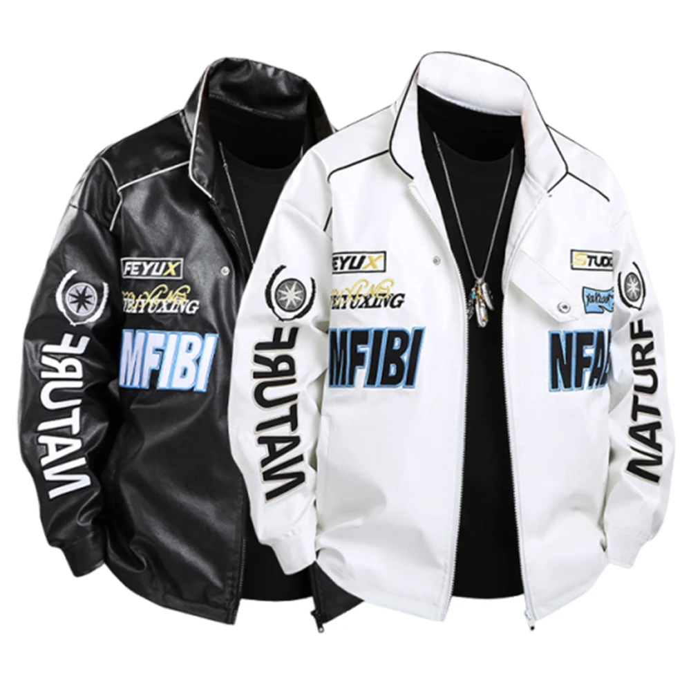 

Новая многофункциональная мужская кожаная куртка, американская осенне-зимняя кожаная куртка в стиле хип-хоп, уличная гоночная мотоциклетная одежда