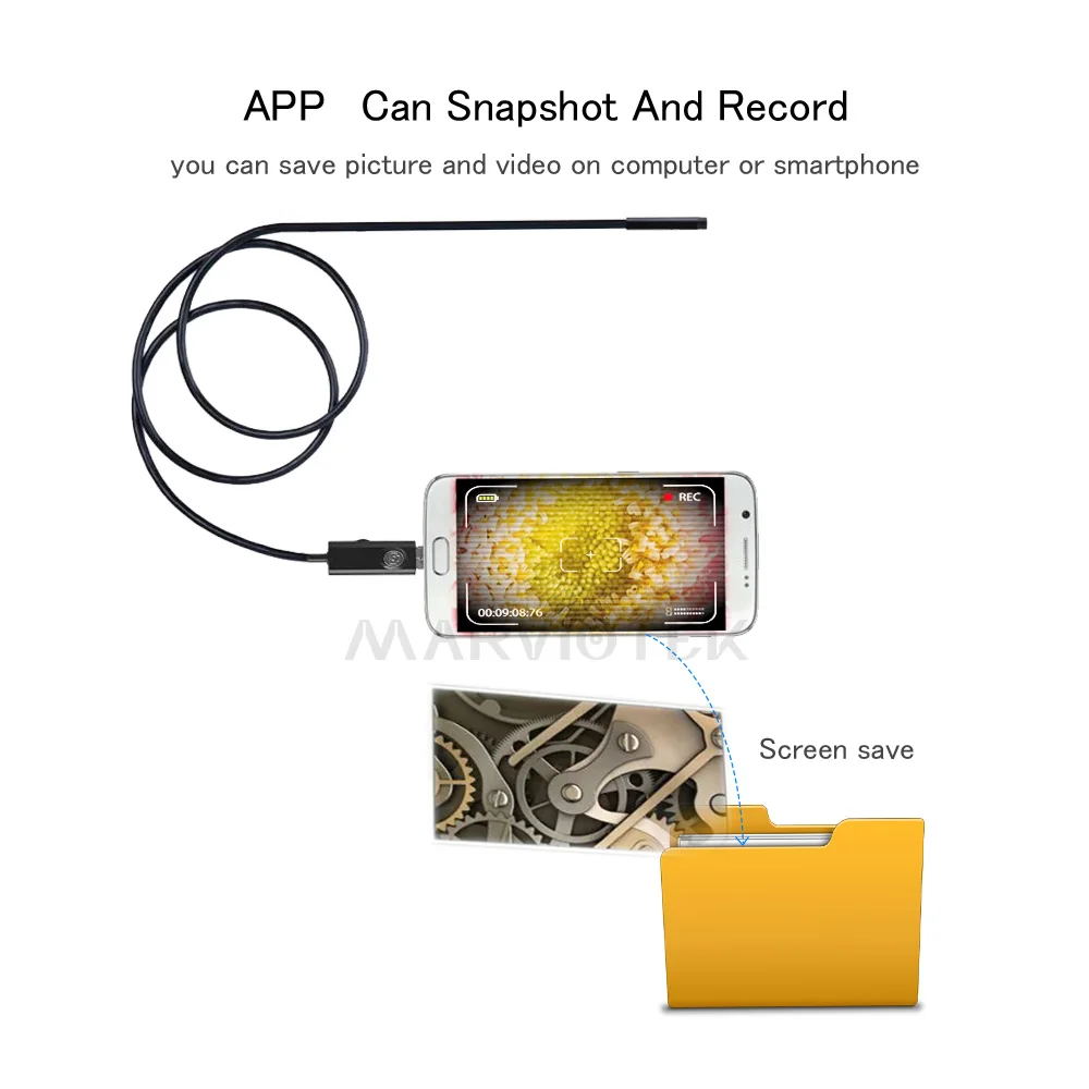 5.5mm Endoscope USB Endoscope Camera HD 2m/10m Android OTG Flexible Snake Pipe Inspection 2 in 1 Android Phone Borescope Camera