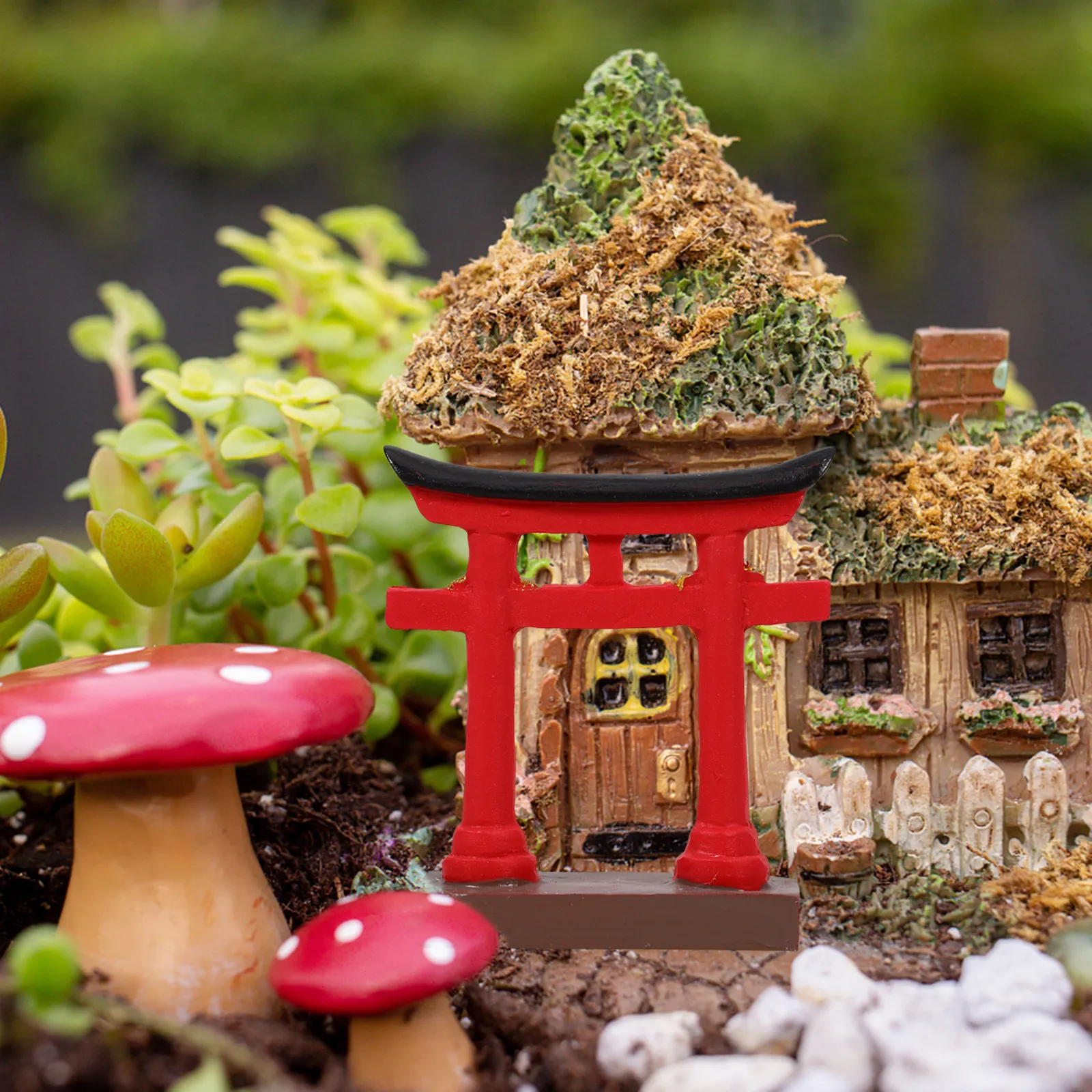 ミニチュア日本式鳥居ゲート樹脂製装飾品、家庭菜園、マイクロ風 - Bonsai Garden With Sand のレビューと価格