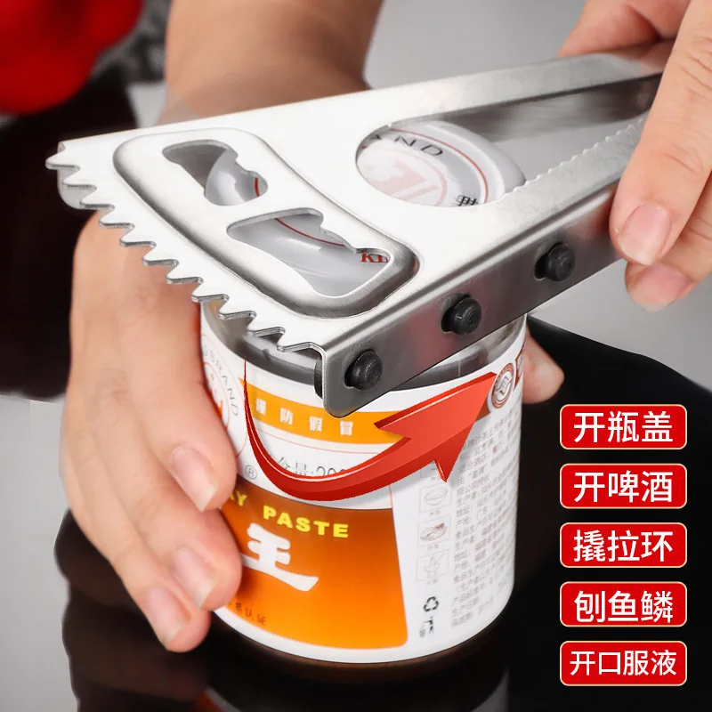 

Multi-Function Can Opener Glass Can Opener Cap Opener Bottle Capper Fish Scale Planer - Kitchen Tool for Easy Lifting And Openin