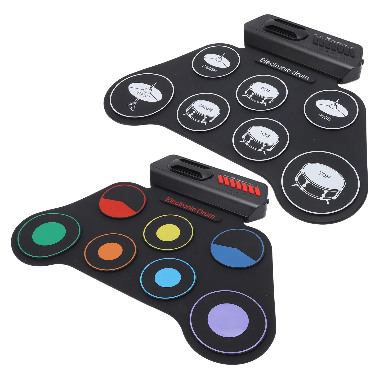 

Электронная барабанная установка Силиконовая ручная барабанная установка 7 барабанных колодок Встроенный динамик Выход для наушников Метроном Перезаряжаемый с барабанным станком