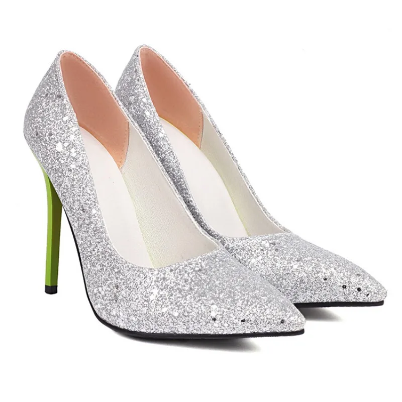 

Ladies wedding shoes Ladies' party shoes Thin heel Super high heel Fashion trend Shallow mouth single shoe high heels