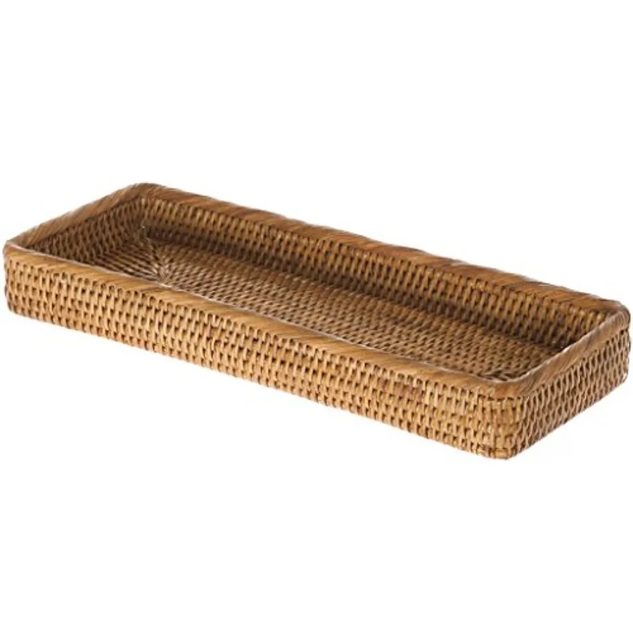 

Поднос для туалетных принадлежностей La Jolla Elongated Rattan, медово-коричневый
